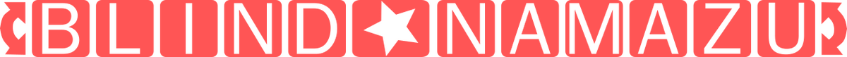 Logo that states "Blind Namazu" with a star graphic in the center that looks a bit like scrabble tiles for this venue.